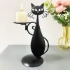 Velas 1pc preto para o cenário de gatos Vintage Candlestick Desktop Candle Stand Decor for Farmhouse Party Centerpipe Decoration Presente