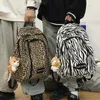 Plecak Leopard/Zebra Wzór dla mężczyzn i kobiet płócienne torba na ramię plecaki nastolatki przeciw kradzieży podróży plecaki