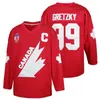 Heren T-shirts 1991 Coupé Team Canada Cup 99 Gretzky retro hockeytrui T240506
