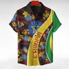 Men's Casual Shirts Ethiopia Africa County Flag Map Short Slve Shirts For Men Clothes Orthodox T National Emblem Graphic Blouses Hawaii Boy Tops Y240506