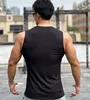 Tampo masculino Tops 2024 Summer Men Men VE-Neck Vest Gym Gym Top Fitness Sleesess Training Sports Sportshirt Gyms Train