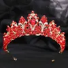 Bandons daUzi Elegant Luxury Bridal Handmade Rose Crystal Perhear Fidées pour les fêtes de mariage pour femmes Queens Couronne Accessoires de cheveux Q240506