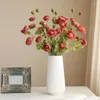 Fleurs décoratives Single branche Camellia artificielle Faux Bouquet de bricolage de mariage de rose pour la maison DÉCOR DÉCOR
