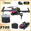 Drones F199 Drone Aerial Photography met 1080p groothoek high-definitie dubbele camera borstelloze wifi fpv professionele rc opvouwbare quadhelicopter wx