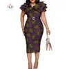Riche Africain Ruffles Collar ceinture robes pour femmes dashiki imprimé vestiaire vestidos femmes mariage vêtements africains wy5740