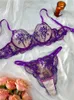 Sexy Damen BH Set Flower BH Set Spitze bestickter Märchen nahtloser BH durch exotische Set Flower BH Set 240430