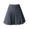 Spódnice 2024 czarna szara plisowana spódnica Koreańska kobiety letnie w stylu preppy mundur mini spódnica dziewczyna elastyczna kieszonkowa kieszonkowa spódnice