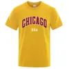 T-shirts masculins Chicago USA City T-shirts for Men Strt Lettre imprimer les femmes en coton t-shirts de mode