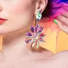 Boucles d'oreilles étalon 2024 mode ab couleur cristal fleur pendentif dames tempérament super flash gros bijoux bijoux