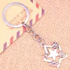 Keychains 20pcs Fashion Keychain 30 25 Mm Star Football Soccer Baseball Pendants DIY Men Jewelry Car Key Chain For Gift