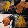 Gloves OZERO Man Work Gloves Stretchable Tough Grip Leather for Utility Construction Wood Cutting Cowhide Gardening Hunting Gloves 2010