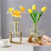 Vase 2PCS/セット植木鉢腐食耐性ギフトモダンメタルブラケット飾り植物ホルダー家庭用アクセサリードロップ配信DHRSV