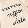 Set di abbigliamento abiti estivi per ragazzi per ragazzi t-shirt a maniche corte mamas caffè da appuntamento per bambini