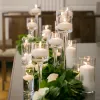 Porteurs 3pcs / set en verre de gobelet en verre, les bougies à thé claire, pour la pièce maîtresse de table, le décor de fête de salle de bain de la salle de bain du mariage de mariage