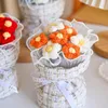 Fleurs décoratives Crochet Bouquet à main le mariage tricoté pour la maison Décoration Graduation Year Rose Gift Day's Day DIY