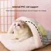 Kedi Yatak Mobilya Japon Sakura Sıcak Kedi Yatağı Kedi Uyku Tulumu Derin Uyku Kış Köpek Ev