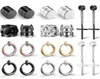 10 Pairs Unisex Men Stainless Steel NonPiercing Magnetic Stud Earrings Cross Dangle Hoop Earrings CZ Magnet Clip on Earring Set8857212