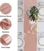 10pcs Satin Tischläufer 30275 cm Roségold Hochzeitsseide Läufer für Bankets Party Bright Dining Dekoration 240506