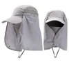 Unisex vizier hoeden vissen zonbeschermer cap uv bescherming gezicht nek dekking zonbescherming buiten sport wandelen visserijhoeden 240426