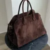Высококачественные сумки женская пригородная дизайнерская дизайнер подлинный ряд Cowhide Margaux Handheld 15 текстурированные роскошные замшевые кожаные тота
