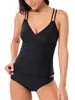 Swimwaies féminines In-x Tankini Black en deux pièces pour femmes grandes tailles de baignade