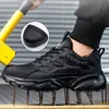 Chaussures de sécurité blanches hommes Bottes d'orteil en acier Sneakers de travail anti-smash