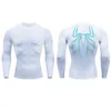 Męskie koszulki MENS Compressed T-shirt Spider Print Gym Top Fitness Bielizna Krótkie rękawowe koszulka Sportowa Szybka koszula sportowa J240506