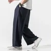 Męskie spodnie 2024 Summer chiński bawełniany lniany lniany swobodny retro duża moda Harlan szeroka noga