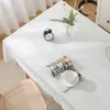 Tafelkleed witte rechthoek tafelkleed voor bruiloftsfeestje Dining Banquet Decoratie Luxuriou Moderne Cover Home Outdoor