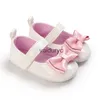 Erste Wanderer Neue 0-18 Monate Neugeborenes Mädchen Pink Kahaki weiße Pu Leder Prinzessin Schuhe Bowknot H240506