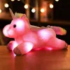 Hot selling Laughing plush doll color unicorn plush toy soothing accompanying the Rainbow Pony Plush Doll Children's Christmas gift Free UPS