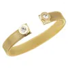 Braggle Fashion Rhinestone Numeri romani Roman Braccialetti Braccialetti Oro Colore in acciaio inossidabile per donne