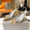 Sandales Summer Pumps Crystal Decorative Femmes Transparent PVC