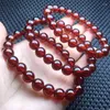 Link Bracelets 8MM Natural Orange Red Garnet Bracelet Jewelry For Woman Man Fengshui Healing Wealth Beads Crystal Gift 1pcs