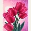 Costura laojieyuan diamante pintura diy paisagem flor cor rosa diamante bordado diamante bordado handmade cross stitch kit