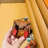 Schlüsselanhänger Lanyards handgefertigt Mini Tiny PU Leder Handtasche Dekoration Anhänger Tasche Ohrhöhe Hülle Trendy Schlüssel Charm Miniature Geldbörse Original Edition Original Edition
