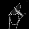 Brooches Fashion Metal Chain Butterfly Brooch Pendant Pildant pour femmes épingles à revers Badge Fête de mariage Accessoires Accessoires