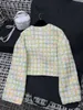 Damesjacksontwerper Shenzhen Nanyou Huo ~ 24 Lente/zomer Nieuw product Kleine geurige wind gekleurde grove tweed Coat ZODF