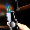 Creative Double Flame Сигара легче с сильной легко переключаемой регулируемой струей для использования свечей