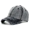 Ball Caps Unisexe Washed Cotton Cap de haute qualité Denim Baseball Plain Men Femmes A réglable