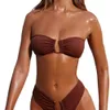 Swimwear femminile 2024 Nuovo colore a U senza spalline a forma di U senza spalline