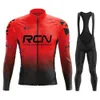 RCN Autumn Cycling Jersey Bib Pants Set Ropa Ciclismo Bicycle MTB Kleding Road Bike Suit Men Men Lange Mouw Bicicleta 240506