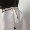 Ries Mymc Metal Taist Leather Chain Belt pour robe Luxury Woman Girls Gailsbands Decorative Robe Accessories Loues Stretch Stretch Stretch J240506