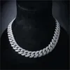 Chaîne de chaîne cubaine de luxe de 18 mm Chaîne Iced Out 4 rangées 925 Sterling Silver Miami VVS Moisanite Cuban Link Chain