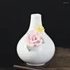 Vases Céramique Fleur pincée à la main Petit vase Ustensile Hydroponic Ustensile Dry Insertion de style chinois Décoration de maison
