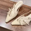 Miui lederen slingback hakken hoog 5,5 cm kitten vrouw sandalen echte lederen vaste kleur puntige teen gesp gespierdecor trendy lakleer formele schoenen feestschoenen