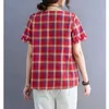 T-shirt pour femmes Sumou Round couches Côtes courtes Stripes bouton solides poches T-shirts lisses