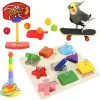 Giocattoli da 4 pezzi set giocattolo pappagallo set puzzle set da masticare giocattolo per uccelli per uccelli utensili speciali per giocattoli per uccelli