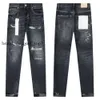 Jeans roxos jeans jeans roxos jeans jeans tendências de moda angustiada Black Ripped Biker Slim Fit Motorcycle Mans Black Pants Brand Marca Jeans 8451