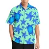 Erkekler sıradan gömlekler 3d baskılı Hawaiian deniz kaplumbağı bluzları moda hayvan denizyıldızı 3d baskılı plaj gömlekleri erkek kıyafetleri tatil erkek y2k üstleri y240506